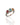Trio gemstone ring in rhodium plated 925 sterling silver featuring Swiss blue topaz, red tourmaline and citrine. Elegant and colourful ring for everyday wear. Available in US size 7.5 (UK P) with resizing options.