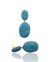 Turquoise Pavé Gold Vermeil Drop Earrings