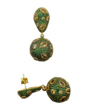 Emerald Green Pavé Peridot Drop Earrings
