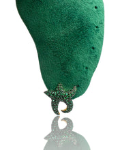 Emerald Green Zirconia Pave Starfish Earrings