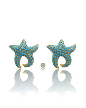 Turquoise Pave Starfish Earrings