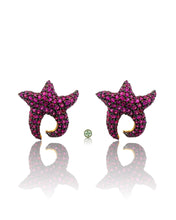 Ruby Pink Starfish Earrings