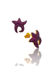 Ruby Pink Starfish Earrings