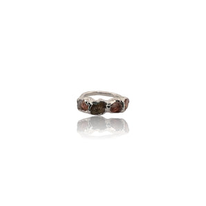 Raw tourmaline ring Raw tourmaline ring, sterling silver tourmaline ring, electroformed silver ring, raw gemstone jewelry, October birthstone ring, organic silver statement ring, handmade artisan jewelry, stacking silver ring, boho gemstone ring.