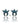 Starfish-shaped earrings with blue gemstones on a white background