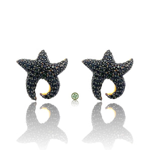 Black Onyx Starfish Earrings