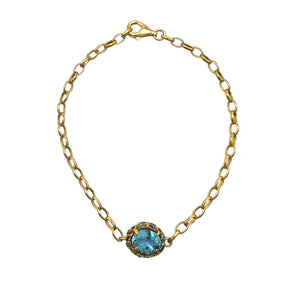 Blue Topaz Charm Bracelet
