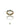 A gold-colored eternity ring with blue topaz stones set in a smooth white enamel band, displayed against a white background with a reflective surface.