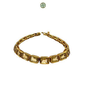 Emerald Cut Citrine Bracelet