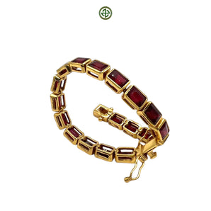 Emerald Cut Garnet Bracelet