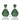 Emerald Green Pave Yellow CZ Drop Earrings