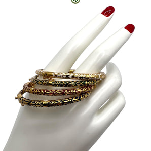 Red Enamel Gold Vermeil Bracelet
