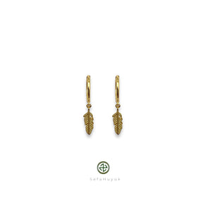 Feather Hoop Earrings
