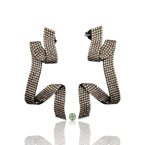 Geometric Champagne Pavé Earrings