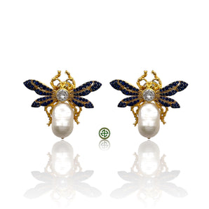Gnat Baroque Pearl Bug Earrings