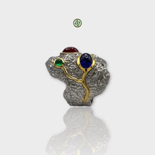 Natural Emerald Ruby Blue Sapphire Ring