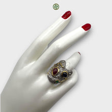 Natural Emerald Ruby Blue Sapphire Ring