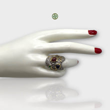 Natural Emerald Ruby Blue Sapphire Ring