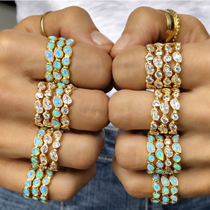 Opal Stacking Ring – 14K Gold Plated 925 Sterling Silver