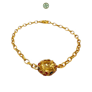 Orange Citrine Charm Bracelet