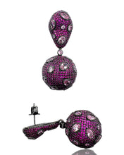 Ruby Pavé and Pink Quartz Drop Earrings