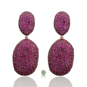 Ruby Pavé Drop Earrings