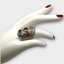 Ruby Stone White Rhodium Ring