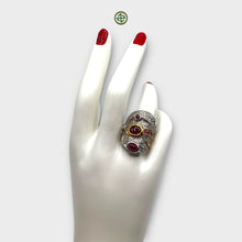Ruby Stone White Rhodium Ring