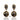 Pair of gold and blue earrings on a white background