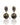 Pair of gold and blue earrings on a white background