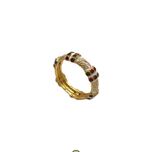 Stucky Ruby, Emerald & Amethyst Eternity Ring (White Enamel)