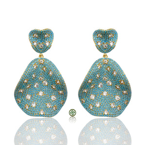 Turquoise Dream Pave Drop Earrings