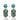 Turquoise Pavé Dome Earrings