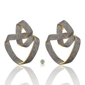 Twisted White Pavé Earrings