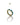 A gold-colored eternity ring with white enamel and turquoise inlays, displayed on a reflective surface.