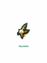 Leaf Pearl Green Zircon Statement Rings