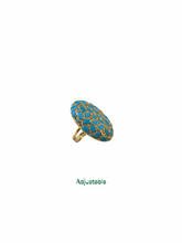 Turquoise Diamond Cut Jemela Statement Rings
