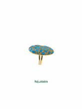 Turquoise Diamond Cut Jemela Statement Rings