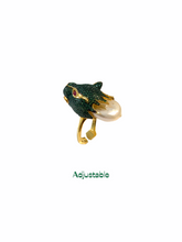 Baroque Pearl Green Statement Ring