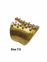 Baugette White Zirconia Cuff Roman Ring