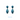 A pair of blue beehive-shaped earrings with a zirconia stone accent, measuring 3.5 cm x 1 cm.