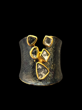 Raw Diamond Cuff Roman Ring