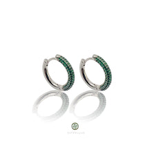 Round Huggie Pave Earrings