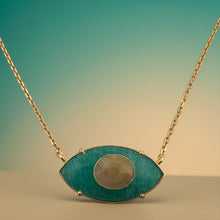 Amazonite & Rutile Quartz Eye Necklace