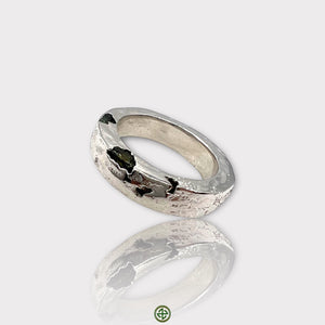 Raw Black Tourmaline Borz Ring