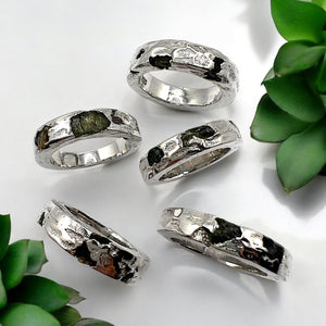 Raw Black Tourmaline Borz Ring
