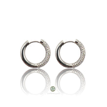 Round Huggie Pave Earrings