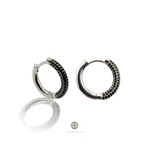 Round Huggie Pave Earrings