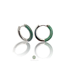 Round Huggie Pave Earrings