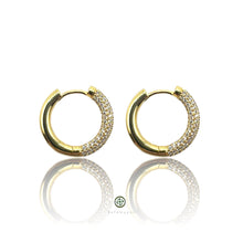 Round Huggie Pave Earrings